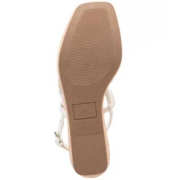 SUN STONE Womens White 1" Platform CorkBella Toe Wedge Slingback Sandal 8.5 M - Picture 4 of 4